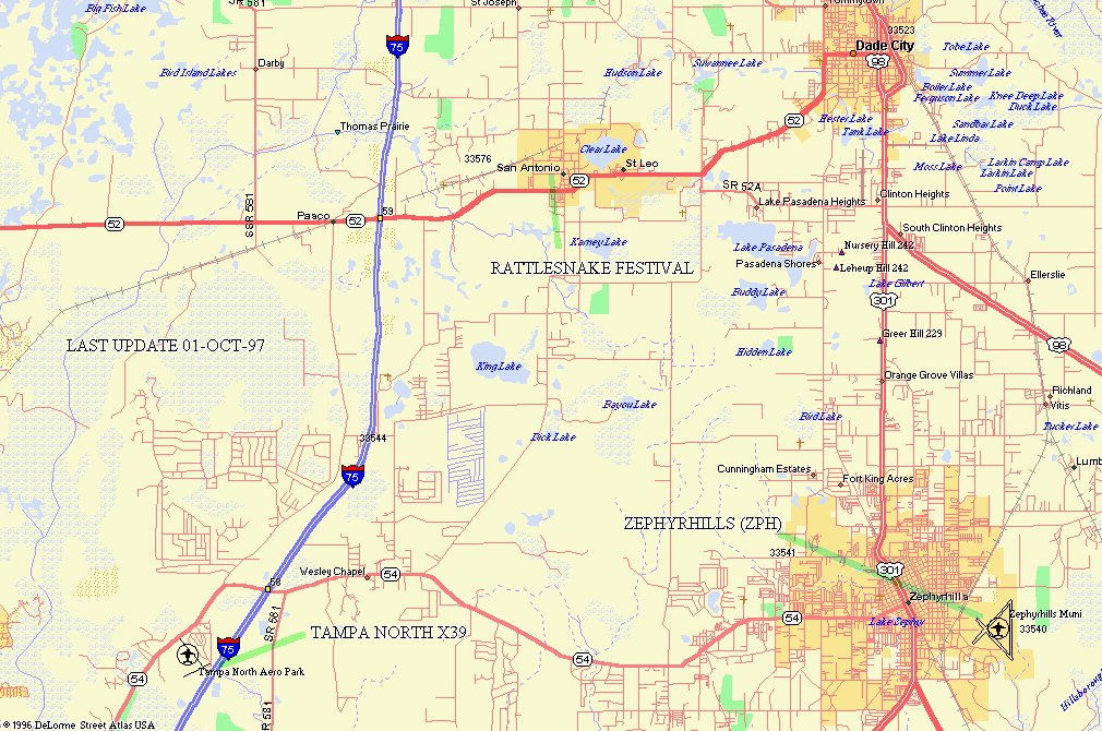 THIS IS A MAP OF THE TAMPA NORTH (X39 AND ZEPHYRHILLS AREA