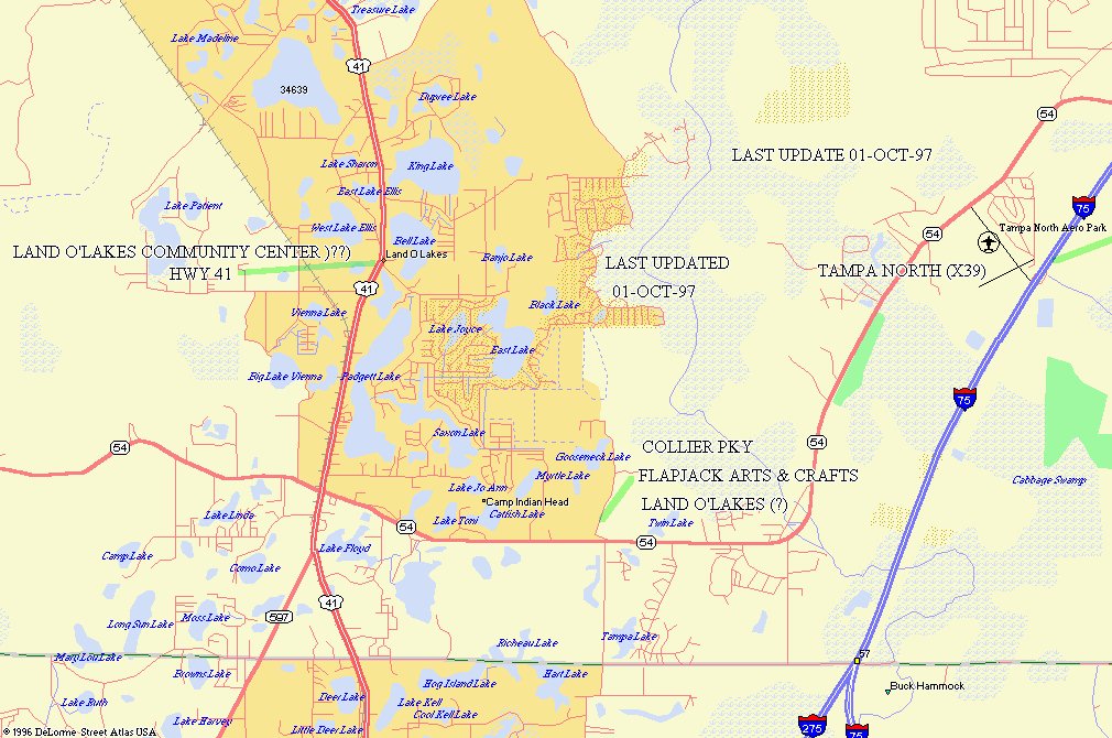 THIS IS A MAP OF THE TAMPA NORTH (X39) AREA