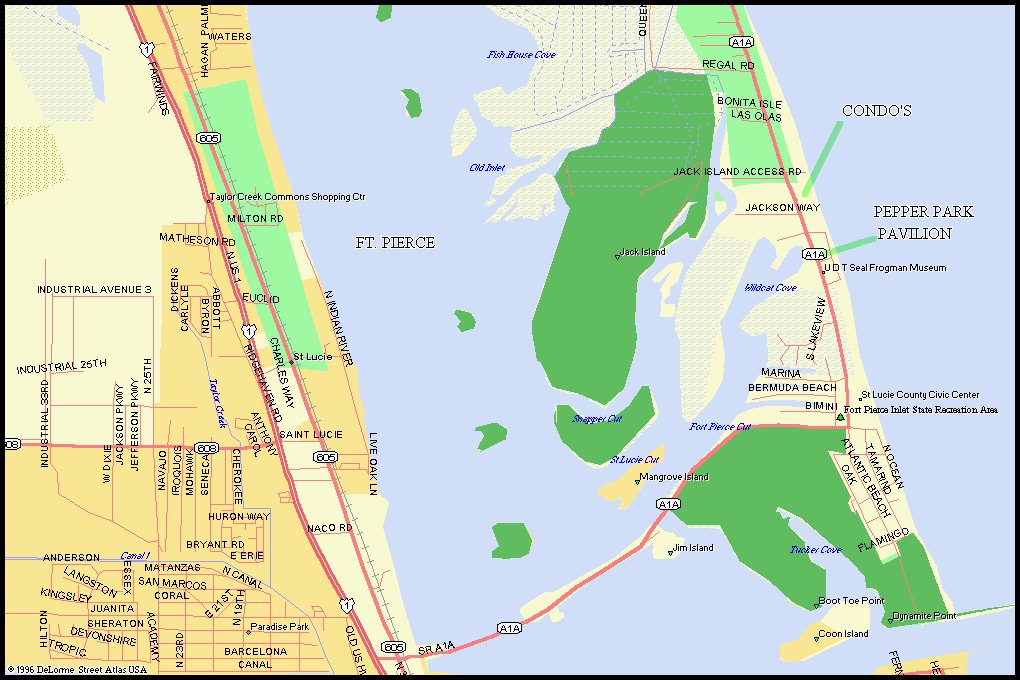 THIS IS A MAP PEPPER PARK, FT. PIERCE, GREAT BEACH DIVE